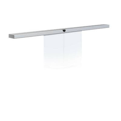 Automatismo para Porta de Correr 03 com duas folhas de vidro e sensor de movimento superior